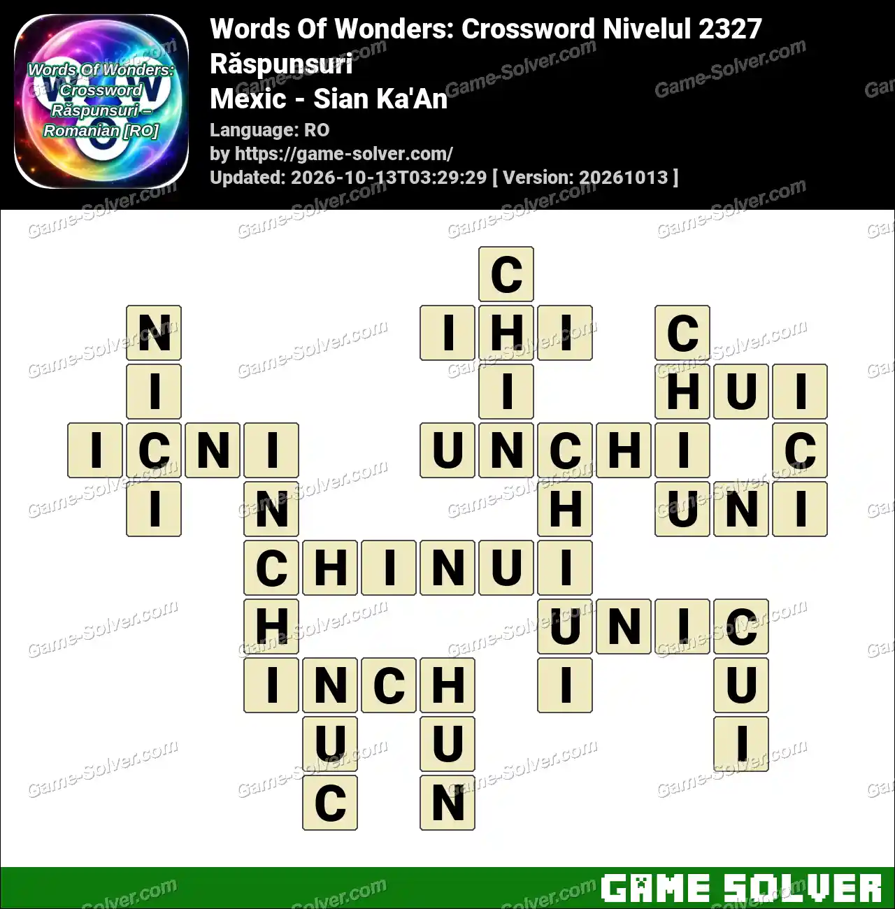Words Of Wonders: Crossword Nivelul 2327 Răspunsuri – Mexic – Sian Ka’An